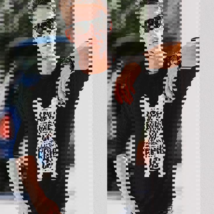 フレンチブルドッグ お父さん Happy 父の日 フレンチギフト 長袖Tシャツ 彼への贈り物