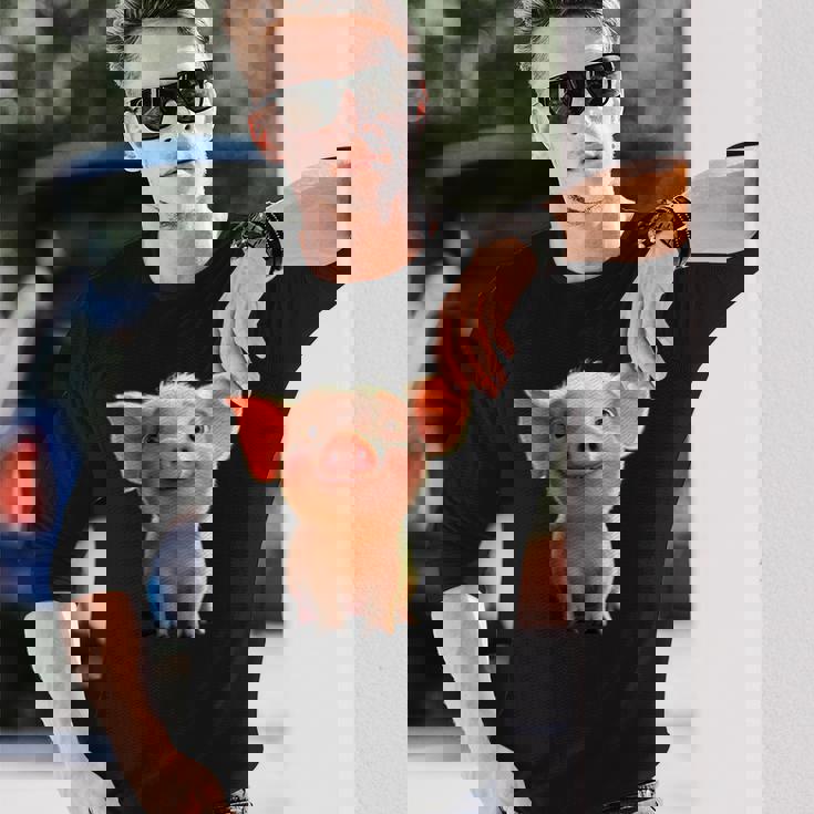 ブタ 国産ブタ ラブ・リトル・ピギー 長袖Tシャツ 彼への贈り物