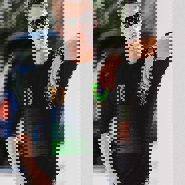 ブラジル国旗 ブラジルのプライド愛好家 長袖Tシャツ 彼への贈り物