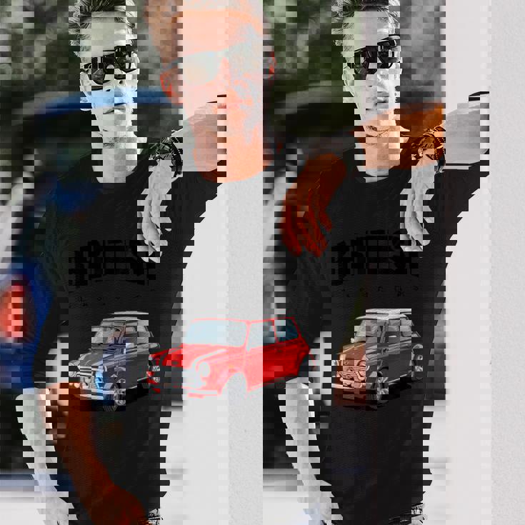 ブリティッシュクラシックカー レッド ミニスポーツカー 長袖Tシャツ 彼への贈り物