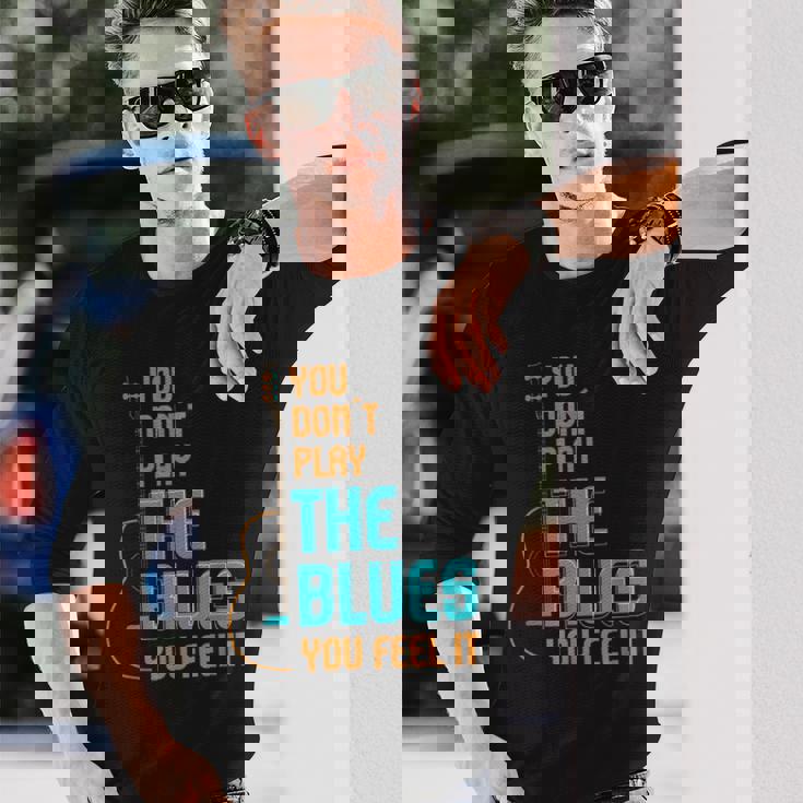 ブルース音楽 I 音楽バンド I ギター講師 ブルース 長袖Tシャツ 彼への贈り物