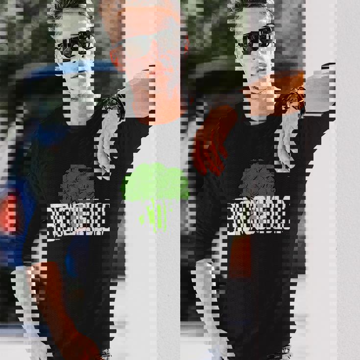 ブロッコホリック ブロッコリー中毒 恋人 野菜 おもしろ ビーガン Broccoholic 長袖Tシャツ 彼への贈り物