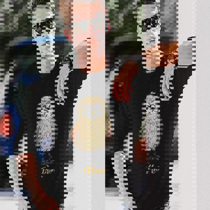 プエオ ハワイアンショートイヤーフクロウ 長袖Tシャツ 彼への贈り物