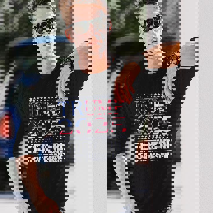 プロトランプシャツ2024 大統領トランプの帰還 2025 長袖Tシャツ 彼への贈り物