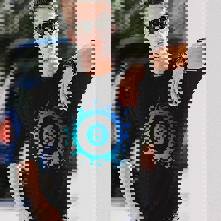 プール ビリヤード プレーヤー エイトボール シンプル プール 長袖Tシャツ 彼への贈り物