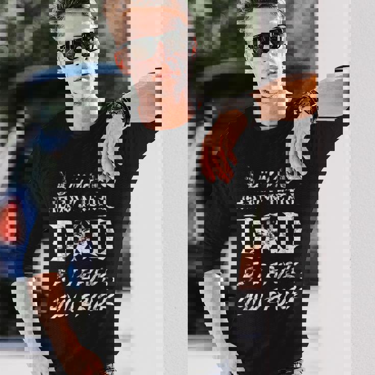 メンズ ヘヴィメタルをロックしたらヘヴィメタルお父さんだ 長袖Tシャツ 彼への贈り物