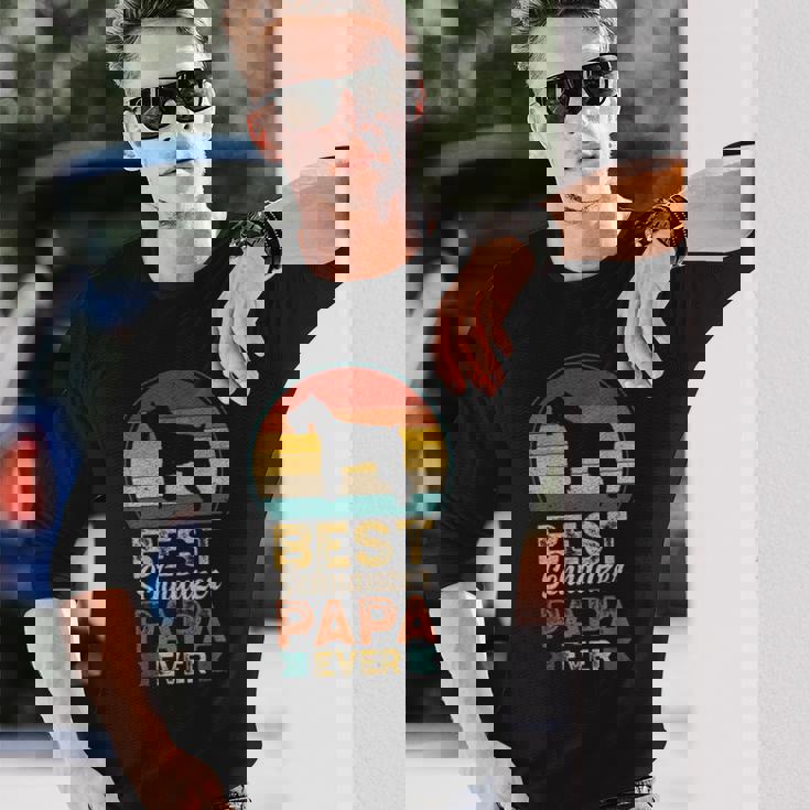 ベスト・シュナウザー・パパ ミニチュア・シュナウザー 長袖Tシャツ 彼への贈り物