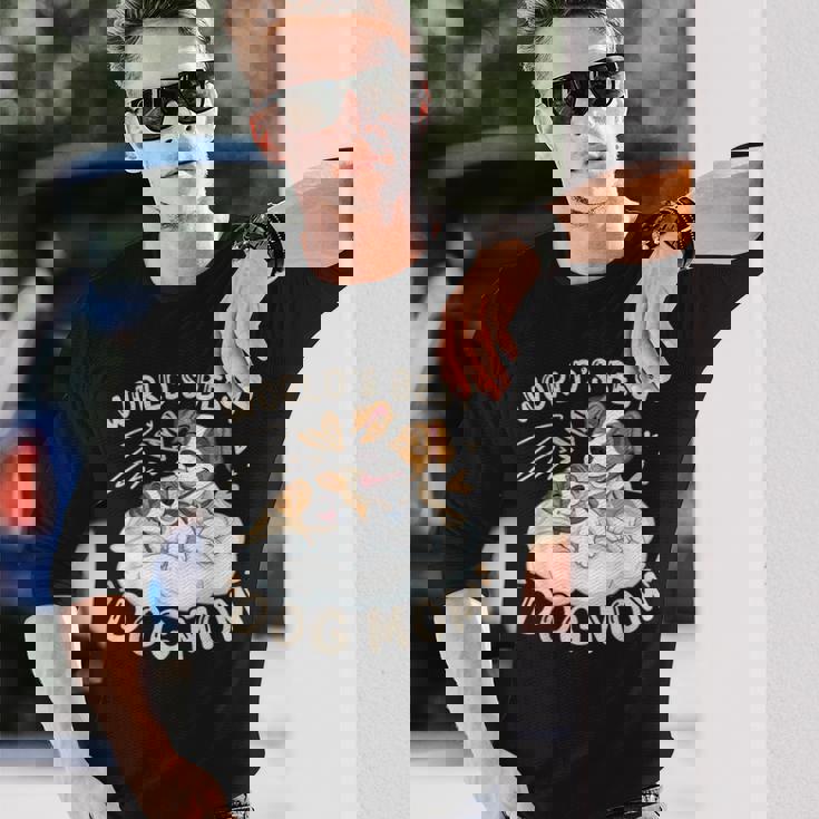 ベスト・ドッグ・ママ、子犬とジャック・ラッセル・テリア 長袖Tシャツ 彼への贈り物