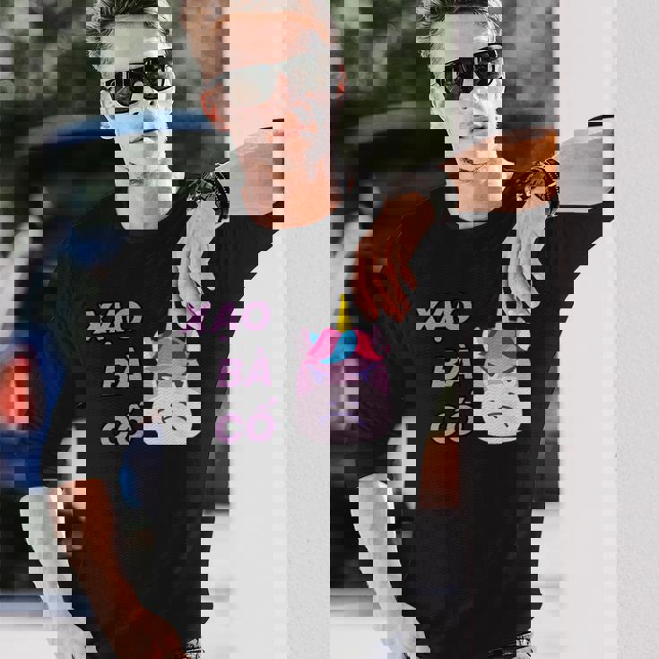 ベトナム ベトナム語 ベトナムの言葉 ザオバーコー 面白いジョーク 嘘つき ユニコーン 長袖Tシャツ 彼への贈り物