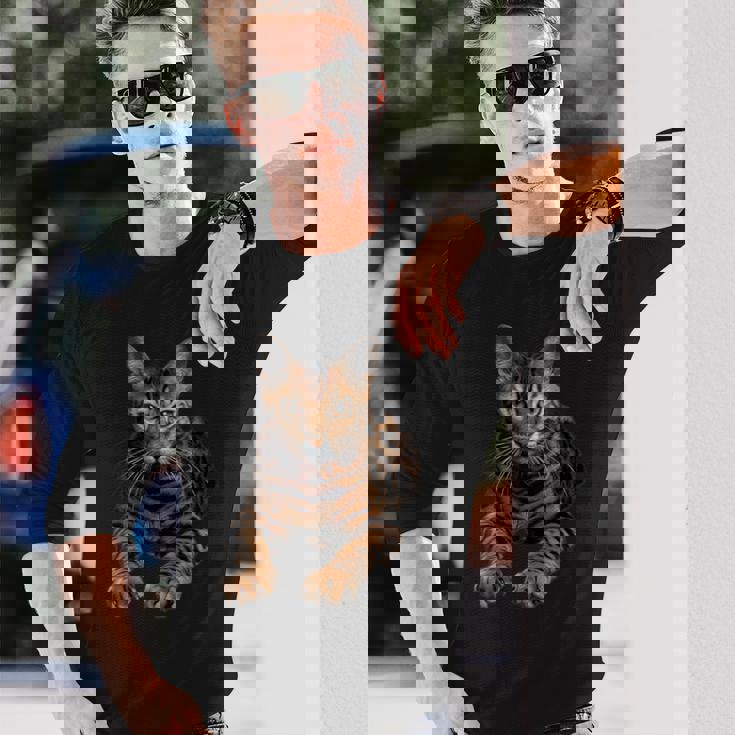 ベンガル猫 長袖Tシャツ 彼への贈り物