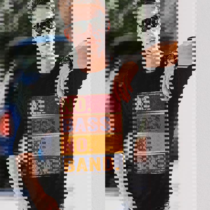 ベーシスト 楽器 エレキベース ノーバス ノーバンド 長袖Tシャツ 彼への贈り物