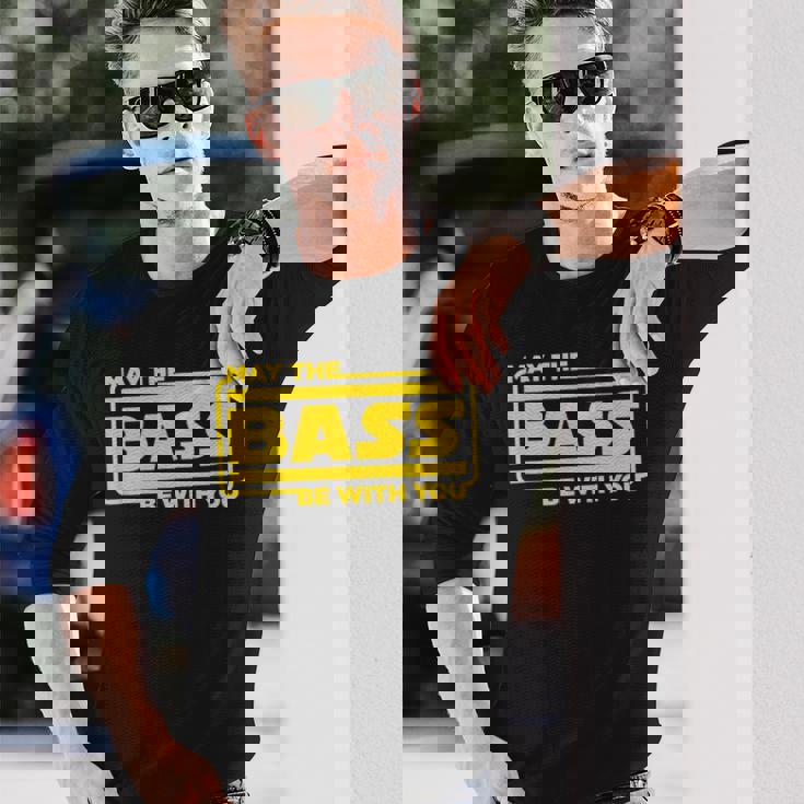 ベース ギター ドラム May The Bass Be With You ベーシスト ドラマー 長袖Tシャツ 彼への贈り物