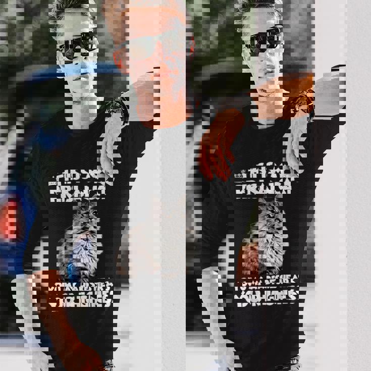 ペルシャ猫長袖Tシャツ 彼への贈り物