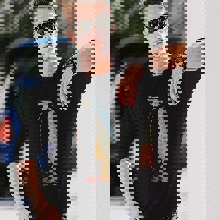 ペンギン レトロスタイル ビンテージ 長袖Tシャツ 彼への贈り物