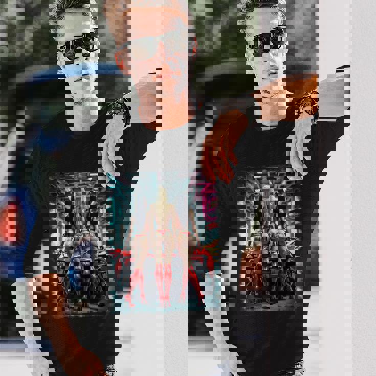 ホットガールオンtシャツ 男性用 セクシーブーティービキニモデル&車 長袖Tシャツ 彼への贈り物