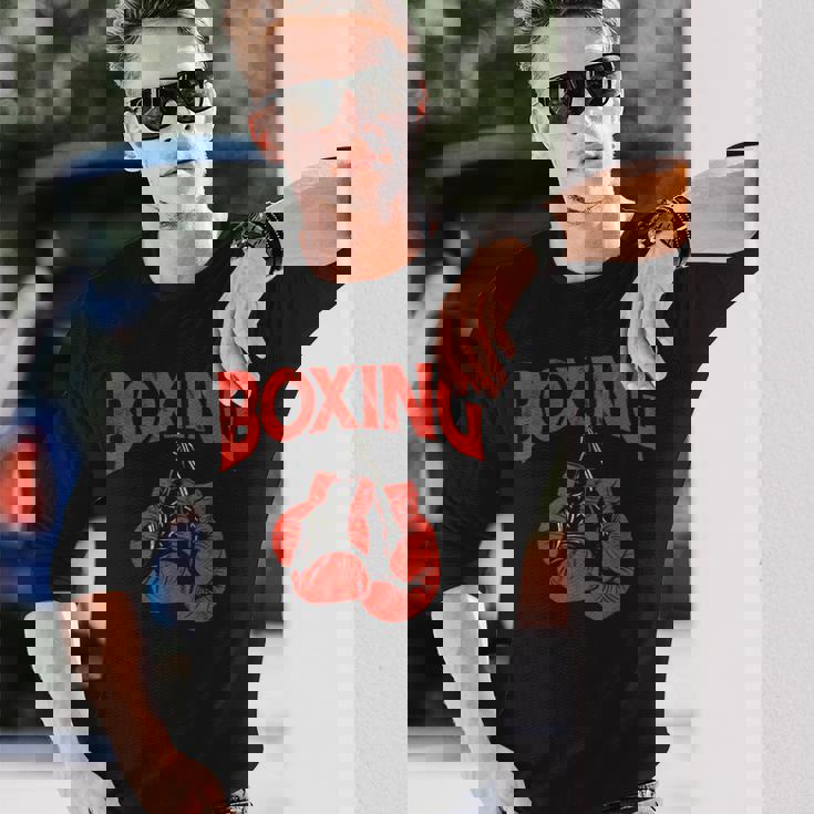 ボクシンググローブ ヴィンテージ ボクシング 長袖Tシャツ 彼への贈り物