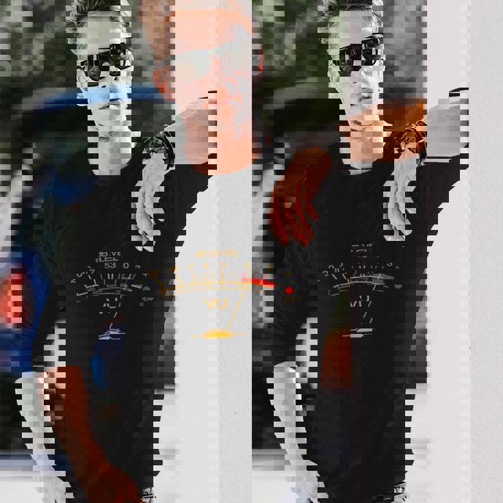 ボリュームu メーター ヴィンテージ オーディオエンジニア 録音スタジオ 長袖Tシャツ 彼への贈り物