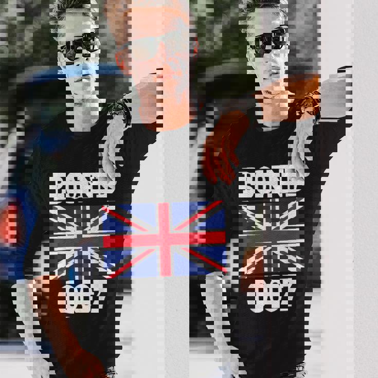 ボンドユニオンフラッグ 007 レトロシャツ 長袖Tシャツ 彼への贈り物