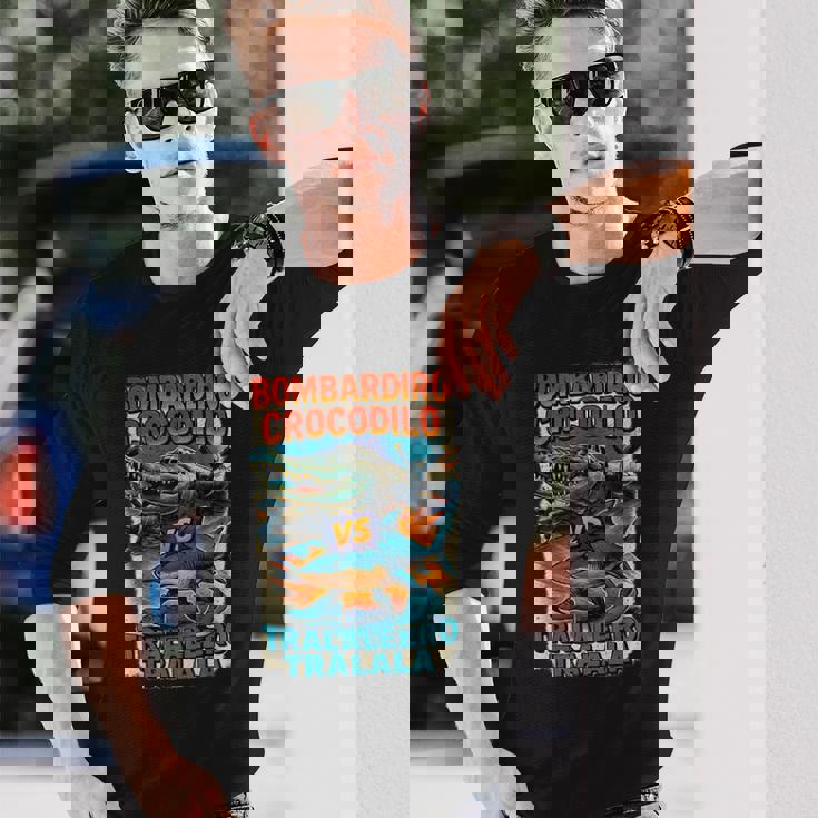 ボンバルディーロクロコダイロs トラレロトララーラ-イタリアンブレインロット 長袖Tシャツ 彼への贈り物