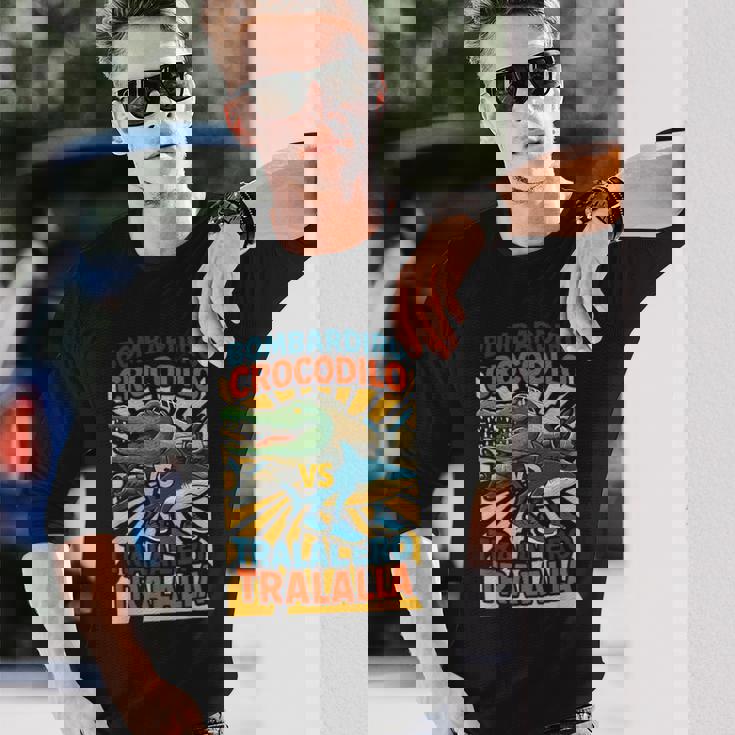 ボンバルディーロクロコダイロs トラレロトララーラ-イタリアンブレインロット 長袖Tシャツ 彼への贈り物