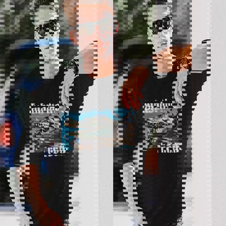 ボンバルディーロボンバルディーノクロコダイル面白いイタリアンブレインロットミーム 長袖Tシャツ 彼への贈り物