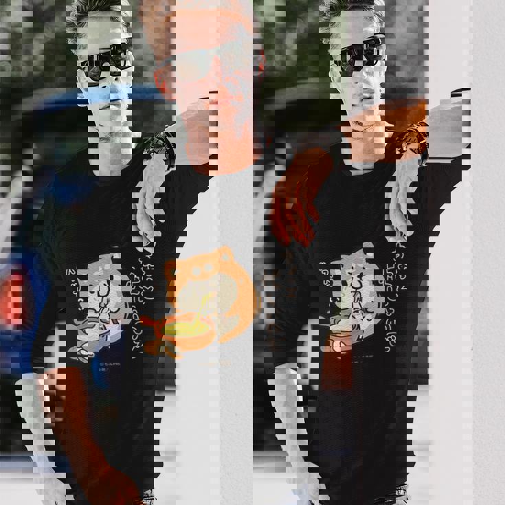 ボンレス犬とボンレス猫 ハフハフ ボンレス犬 長袖Tシャツ 彼への贈り物