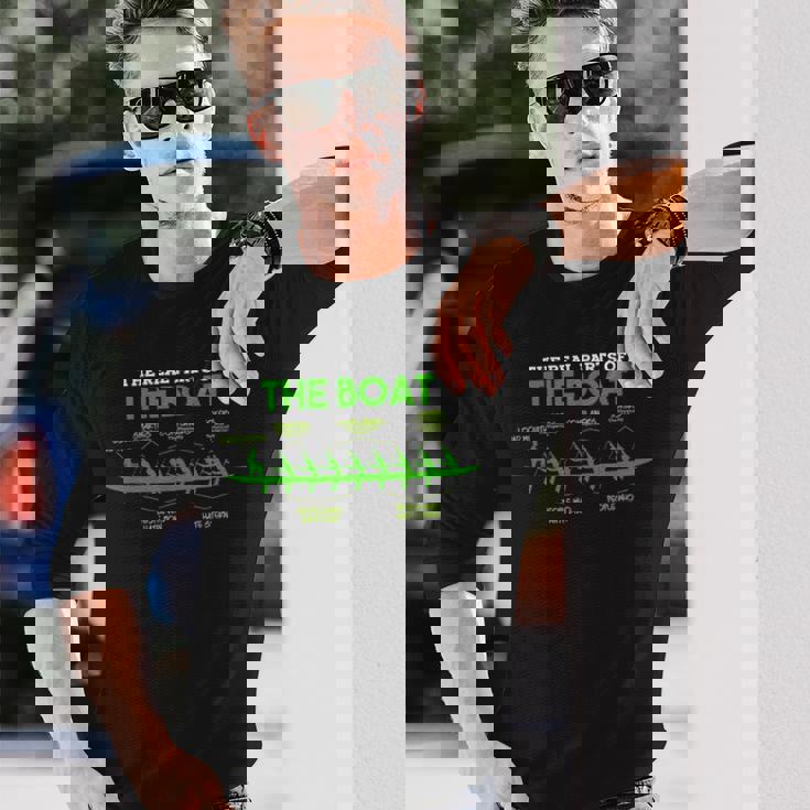 ボートの本物のパーツ ローワーローイング。 長袖Tシャツ 彼への贈り物