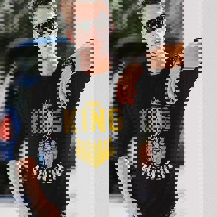 ボーリングチーム衣装 キングオブボウリング おもしろボーリング 長袖Tシャツ 彼への贈り物