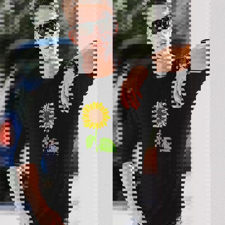 ポケットの中のひまわり ひまわり 長袖Tシャツ 彼への贈り物