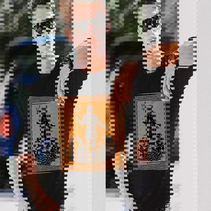 ポセイドン神 トライデント 古代ギリシャ 芸術 神話 ギリシャ神話 長袖Tシャツ 彼への贈り物