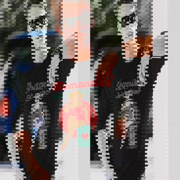 ポップアート ピンナップガール ロマンス Ain't Dead バレンタインシングル 長袖Tシャツ 彼への贈り物