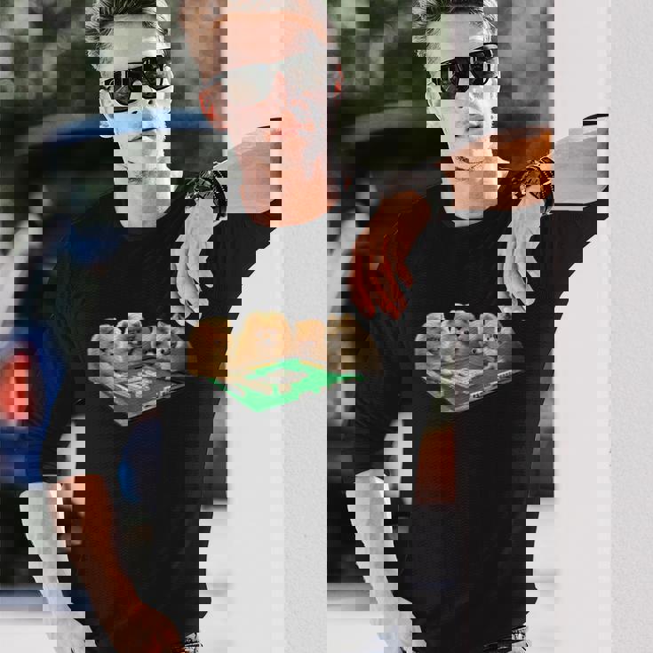 ポメラニアン 犬 麻雀 面白いtシャツ 文字入り メンズ おもしろ 面白い 服 おもしろグッズ ネタ 雀士 長袖Tシャツ 彼への贈り物