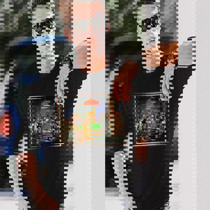 ポーカーをする犬 カード 絵画 長袖Tシャツ 彼への贈り物