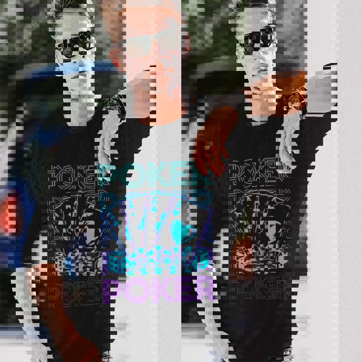 ポーカーレトロ 長袖Tシャツ 彼への贈り物