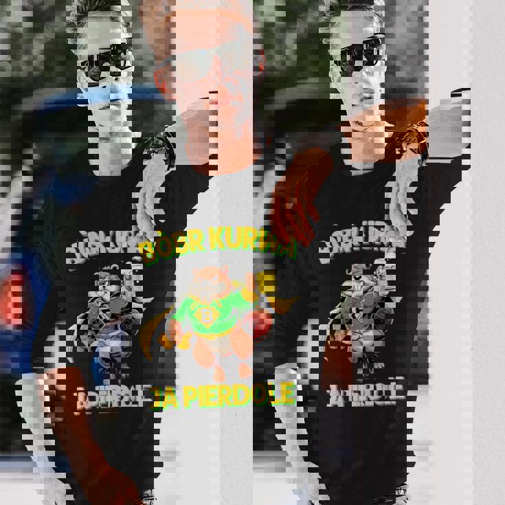 ポーランド製bober Meme Bóbr Bober Kurwa ポーランドビール はいpierdole 長袖Tシャツ 彼への贈り物