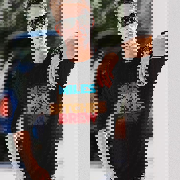 マイルス・デイビス・ビッチズ・ブリュー・ディストレストッド 長袖tシャツ 長袖Tシャツ 彼への贈り物