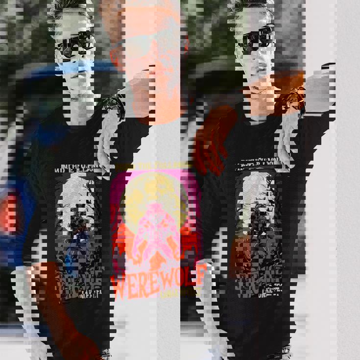 マインド・ザ・フルムーン 人狼 ハロウィン 不気味な人狼 長袖Tシャツ 彼への贈り物