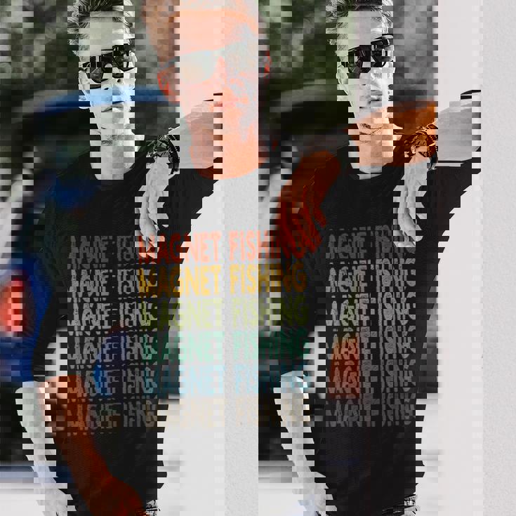 マグネット釣り宝探し 長袖Tシャツ 彼への贈り物