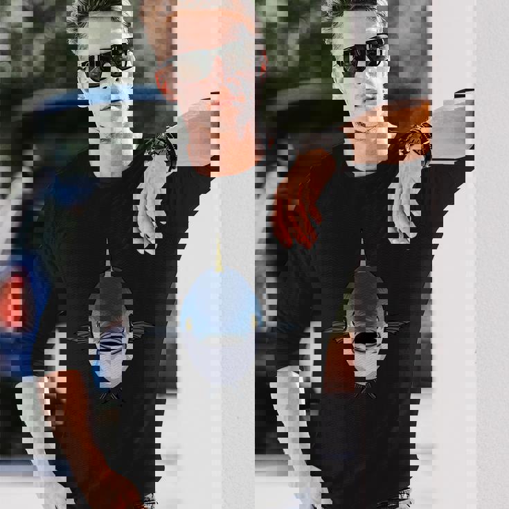 マグロフィッシュ アニマルヘッド キュートなまぐろ 恋人 レディース メンズ 長袖Tシャツ 彼への贈り物