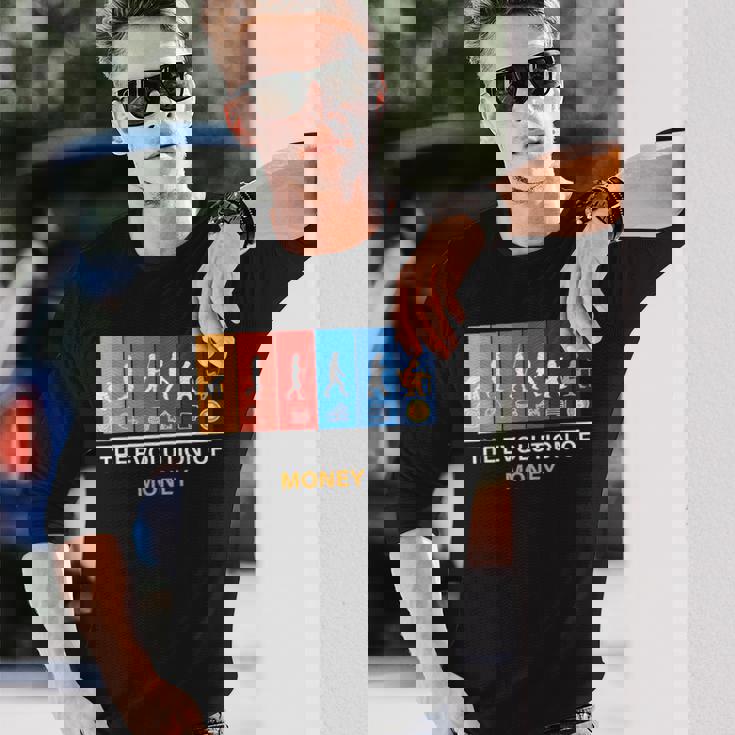 マネーの進化 ビットコイン Btc暗号通貨 長袖Tシャツ 彼への贈り物
