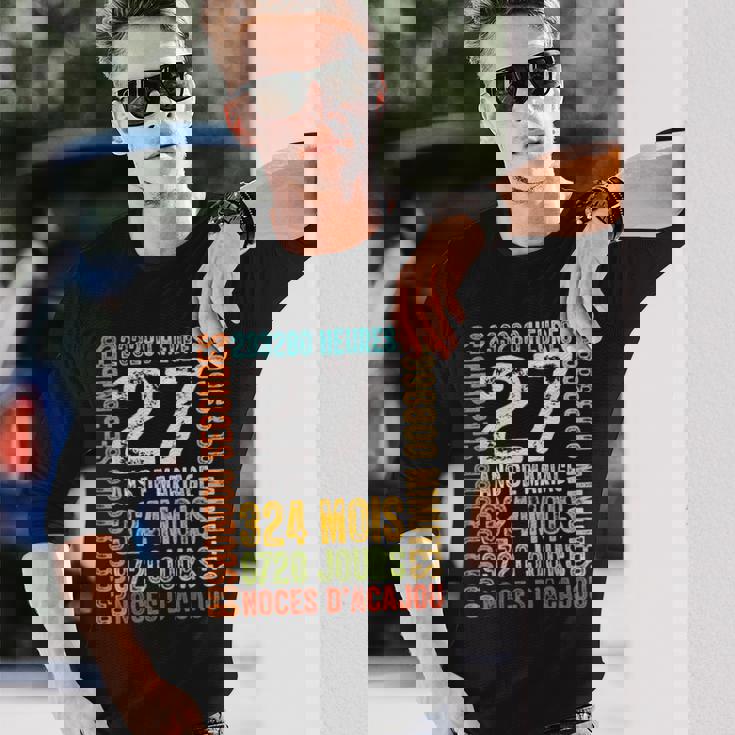 マホガニー結婚記念日、結婚27年プレゼント 長袖Tシャツ 彼への贈り物