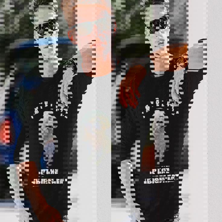 マルチーズ犬デザイン 面白い引用句 マルチプー ミックスオーナー 長袖Tシャツ 彼への贈り物