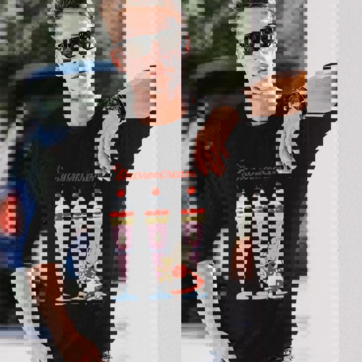 マロンクリーム パフェ 長袖Tシャツ 彼への贈り物