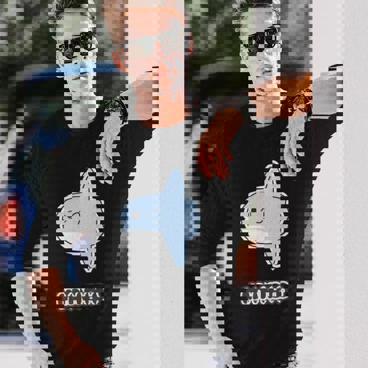 マンボウ Manbo【どうぶつフレンズ】魚 ゆるくて かわいい キャラクター イラスト 長袖Tシャツ 彼への贈り物