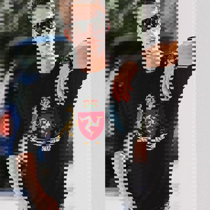 マン島の旗 3本の脚 マンの紋章 長袖Tシャツ 彼への贈り物