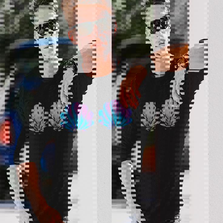 マーメイド貝殻シャツ 貝殻ビキニ 水着 ブラシャツ 長袖Tシャツ 彼への贈り物