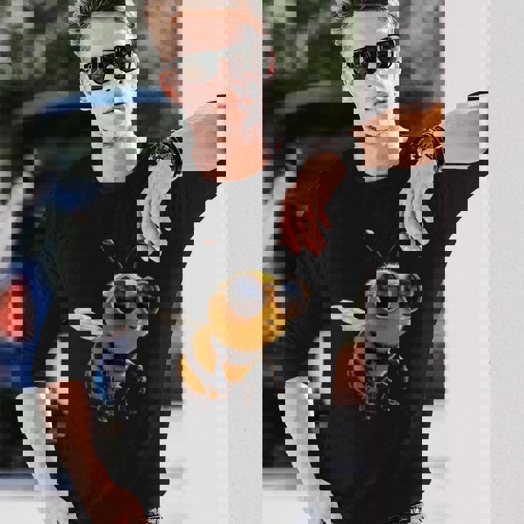 ミツバチのモチーフ養蜂家養蜂家ミツバチお父さん甘い蜂 長袖Tシャツ 彼への贈り物