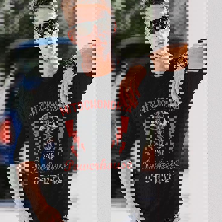 ミトコンドリアは細胞面白い生物学の原動力です 長袖Tシャツ 彼への贈り物