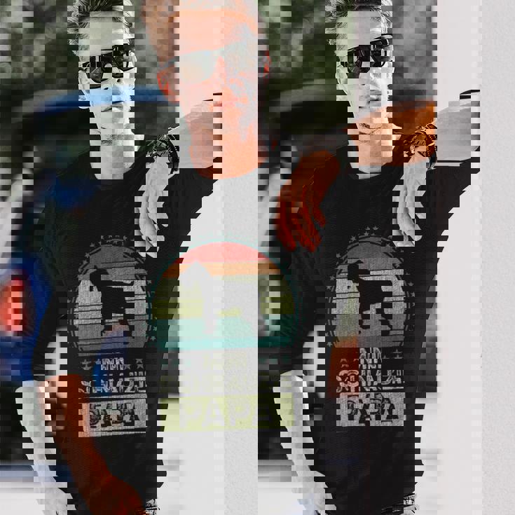 ミニチュア・シュナウザー、ミニチュア・シュナウジー・パパ 長袖Tシャツ 彼への贈り物