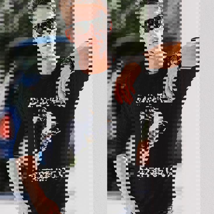 ムシャムシャしてやった今は反芻している ギャグ オヤジギャグ ジョーク お笑い 牛 ジョーク ツッコミ ネタ おもしろ 長袖Tシャツ 彼への贈り物